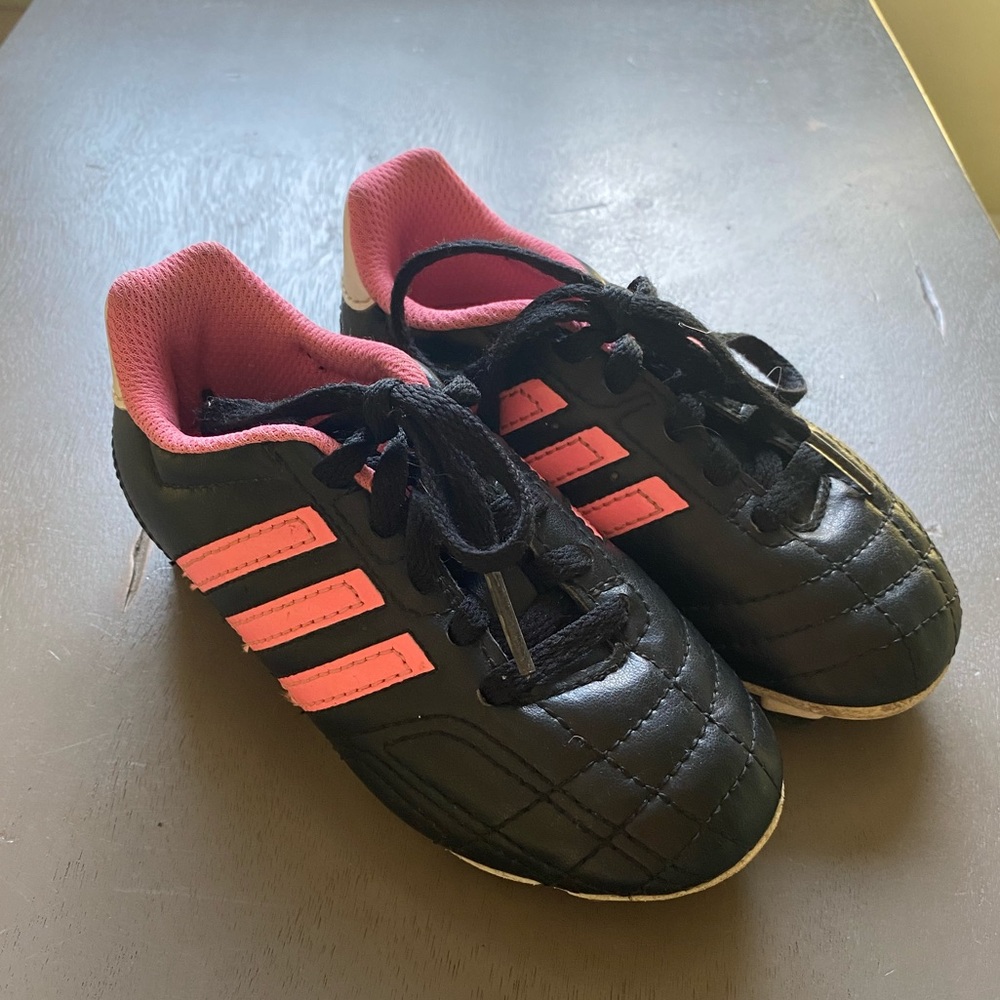 Adidas soccer cleats toddler girl black and pink